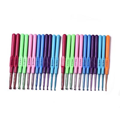 Plastic Handle Alloy Crochet Hooks Needles TOOL-R052-1