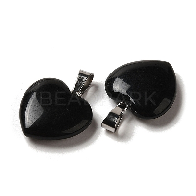Natural Obsidian Pendants G-Q438-24-1