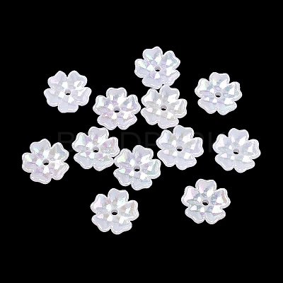 Plating Opaque Acrylic Imitation Shell Bead Cap OACR-P039-03A-1