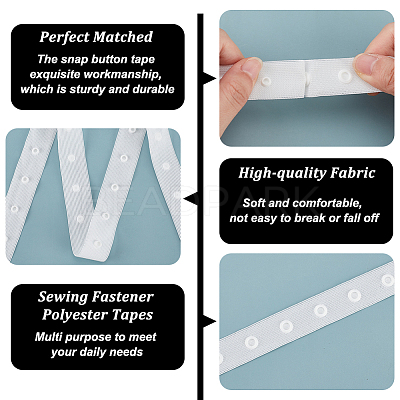 10 Yards 2-Row Plastic Snap Button Tape FIND-OC0003-85B-1