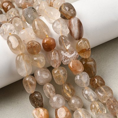 Natural Rutilated Quartz Beads Strands G-Z126-A02-1