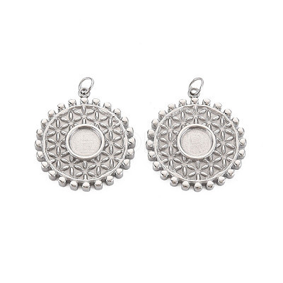 304 Stainless Steel Pendant Enamel Settings STAS-N097-195P-1