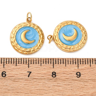 304 Stainless Steel Enamel Pendants STAS-U061-34G-B02-1