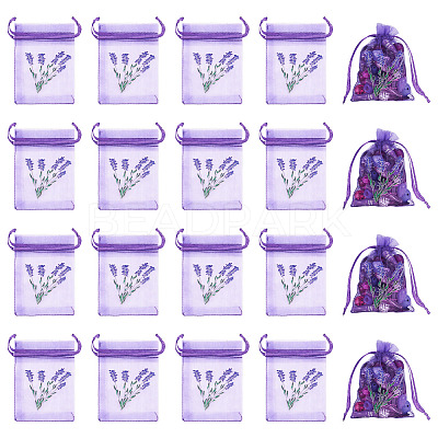 20Pcs Polyester Mesh Sachet Packing Drawstring Bgas ABAG-TA0002-20E-1