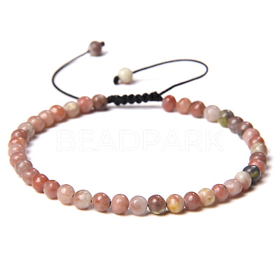 Adjustable Women's Plum Blossom Jasper Beaded Bracelet CN3407-2-1