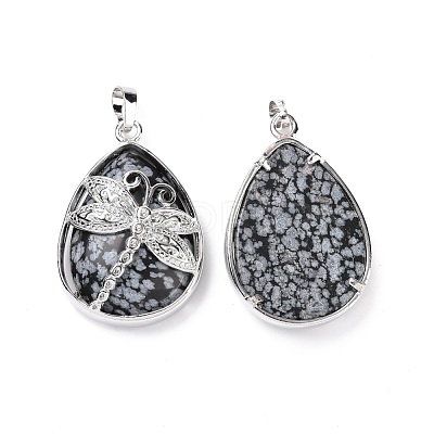 Natural Snowflake Obsidian Pendants G-G900-01P-13-1