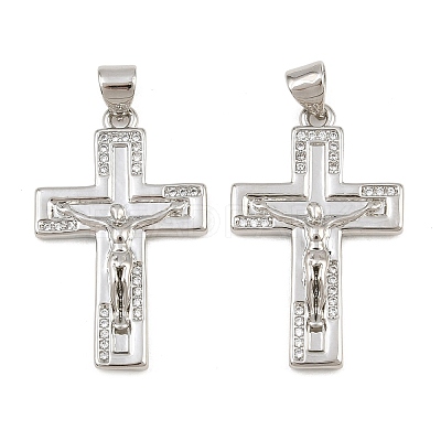 Easter Brass Micro Pave Clear Cubic Zirconia Pendants CU-CBADC6C-09P-02-1