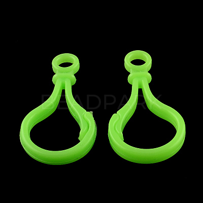 Opaque Solid Color Bulb Shaped Plastic Push Gate Snap Keychain Clasp Findings KY-R006-03-1
