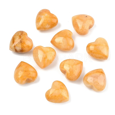 Natural Topaz Jade Heart Palm Stones G-P609-A04-01-1