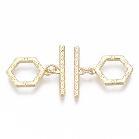 Brass Toggle Clasps KK-S348-465-NF-1
