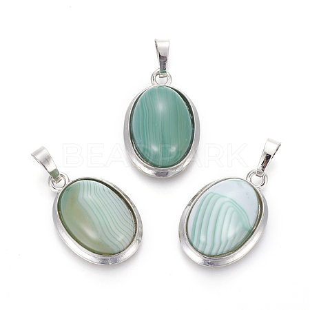 Natural Agate Pendants G-L512-D28-1