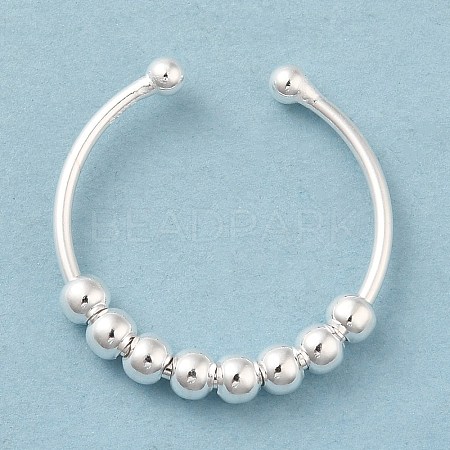 925 Sterling Silver Open Cuff Rings RJEW-P091-01B-S-1