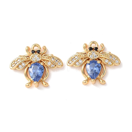 Brass Micro Pave Cubic Zirconia Pendants KK-A284-16G-02-1