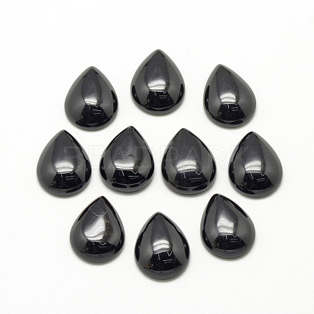 Natural Black Stone Cabochons G-R417-18x25-46-1