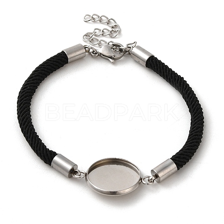 Milan Cord & 304 Stainless Steel Bracelets Making MAK-H004-02G-P01-1