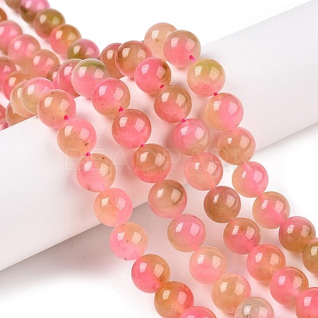 Dyed Natural White Jade Beads Strands G-T138-10mm-210-30-1