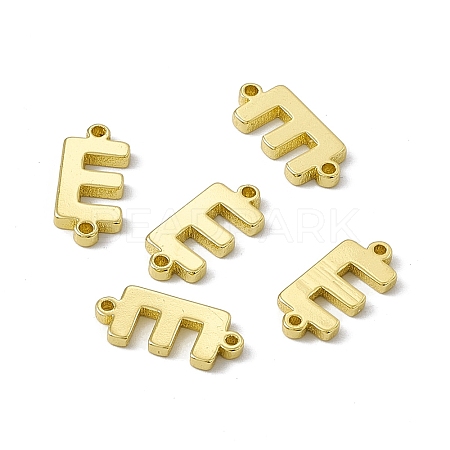 Rack Plating Brass Letter Connector Charms KK-C007-38G-E-1