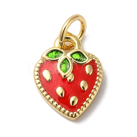 Rack Plating Brass Enamel Charms X-KK-B092-25G-1