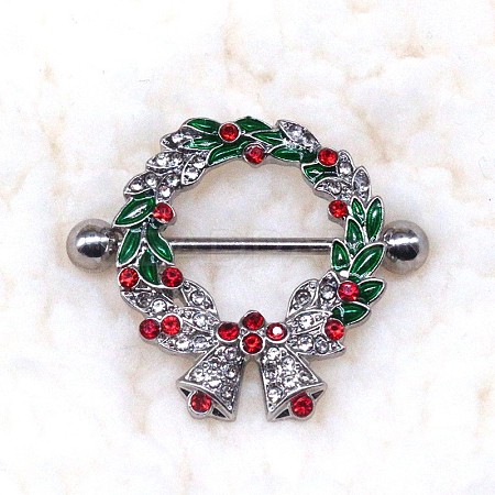 Christmas Theme 316L Surgical Stainless Steel Nipple Nail Rings WGB4C2C-03-1