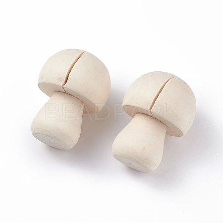 (Defective Closeout Sale: crack)Schima Superba Wooden Mushroom Children Toys WOOD-XCP0001-46B-1