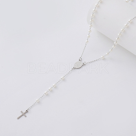 Vintage Imitation Pearl Rosary Bead Necklaces DK4661-2-1