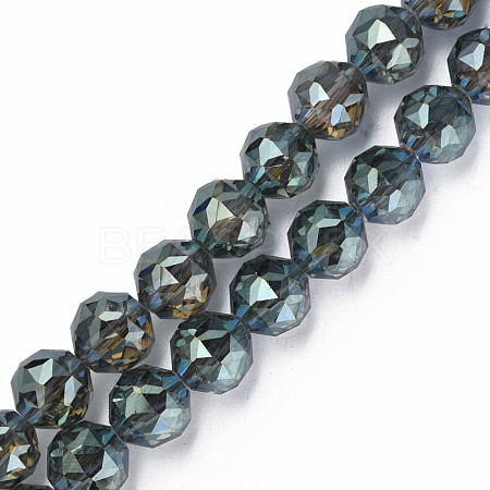 Electroplate Transparent Glass Beads Strands EGLA-N002-34A-G01-1