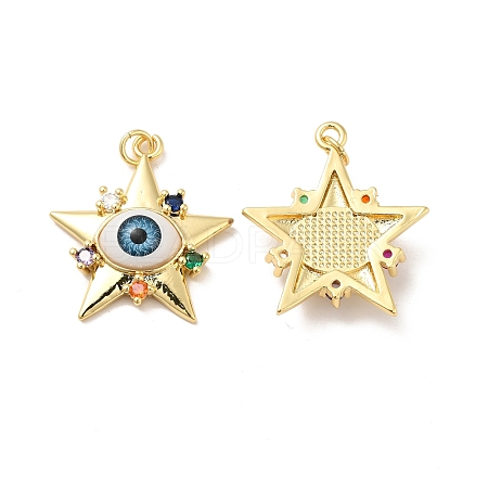 Brass Micro Pave Colorful Cubic Zirconia Pendants ZIRC-E006-05G-03-1