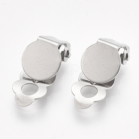 Tarnish Resistant 304 Stainless Steel Clip-on Earring Findings X-STAS-T045-33A-P-1
