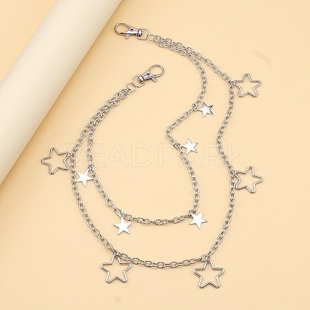 Alloy Tassel Double Layer Chain Pants Chain Belts FS-WG07384-02-1