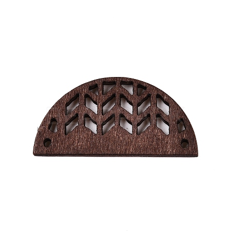 Poplar Wood Laser Cut Half Round Links Connectors WOOD-N016-47-1