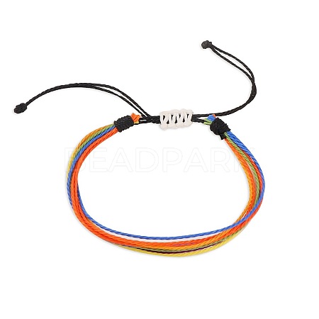 Multi-strand Fibre Wax Threads Braided Bracelet GN8006-2-1