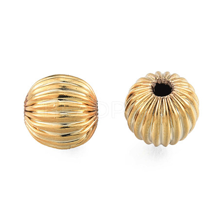 Brass Grooved Beads KK-N259-27A-1