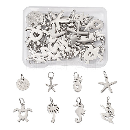 Elecrelive 32pcs 8 Style Rack Plating Alloy Pendants FIND-EL0001-04-1