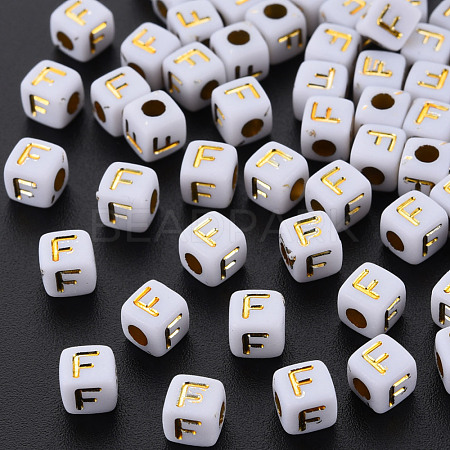 Opaque White Acrylic Beads MACR-Q242-010F-1