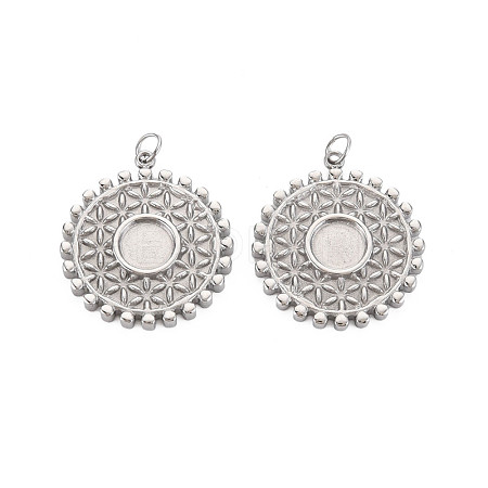 304 Stainless Steel Pendant Enamel Settings STAS-N097-195P-1