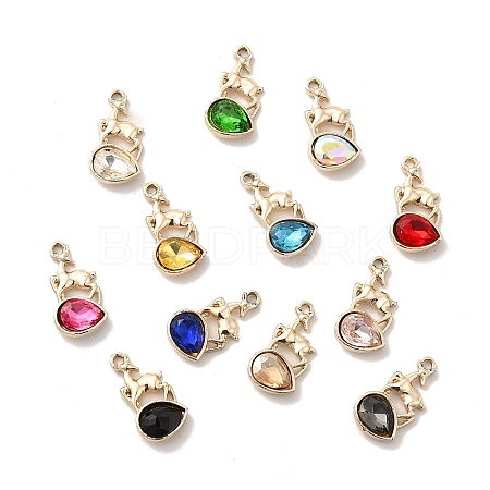 UV Plating Alloy Glass Pendants PALLOY-M209-03G-1