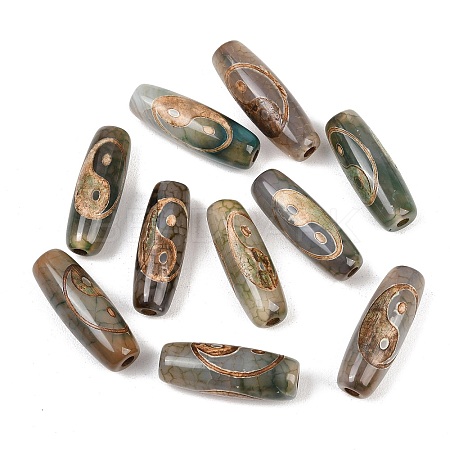 Tibetan Style dZi Beads TDZI-E004-57-1