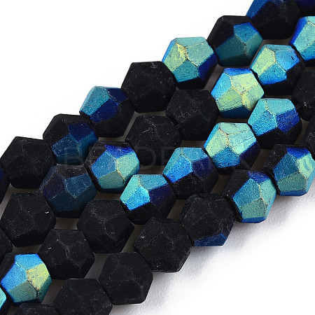 Imitate Austrian Crystal Bicone Frosted Glass Beads Strands GLAA-F029-TM3mm-A02-1