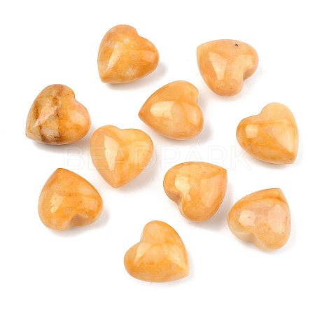 Natural Topaz Jade Heart Palm Stones G-P609-A04-01-1