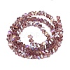 Electroplate Transparent Glass Beads Strands EGLA-Q139-01A-A14-2