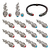 20Pcs 2 Colors Zinc Alloy Bangle End Caps FIND-AR0002-38-1