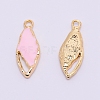 Light Gold Plated Alloy Enamel Pendants ENAM-WH0051-01E-1