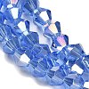 Transparent Electroplate Glass Beads Strands EGLA-A039-T4mm-B07-3