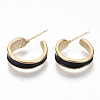 Alloy Enamel Stud Earrings EJEW-N012-24G-2
