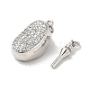 Rhodium Plated 925 Sterling Sliver Micro Pave Clear Cubic Zirconia Box Clasps STER-M114-11P-2