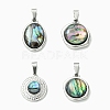 Natural Paua Shell & Acrylic  Pendants PALLOY-JF05942-02-1