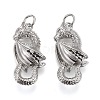 Brass Micro Pave Black Cubic Zirconia Pendants KK-F821-39P-1