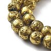 Electroplated Natural Lava Rock Beads Strands G-A251-B01-01D-3
