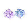 UV Plating Transparent Acrylic European Beads OACR-M027-02W-3