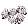 Oval Brass Polymer Clay Rhinestone Magnetic Clasps RB-PH0002-16-1